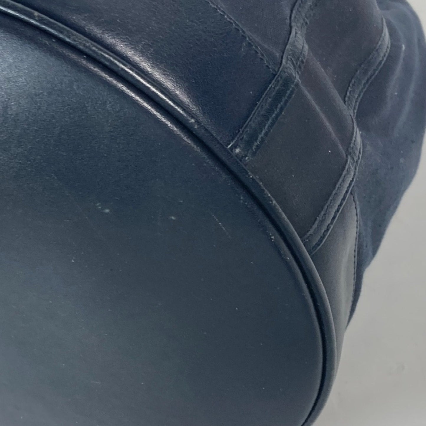 Gucci Navy Coated Canvas Leather Shoulder Bag
