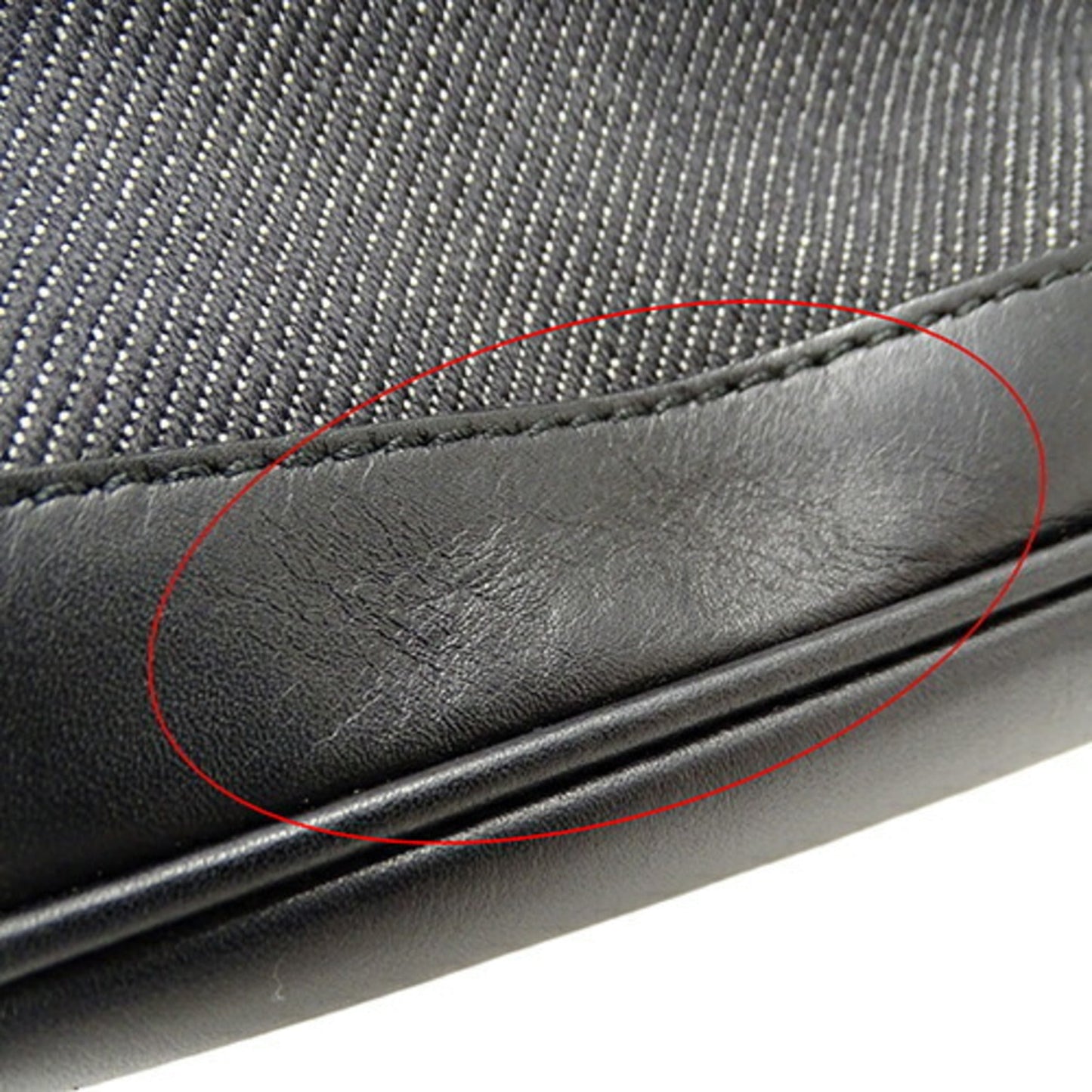 Gucci Black Leather Canvas Handbag