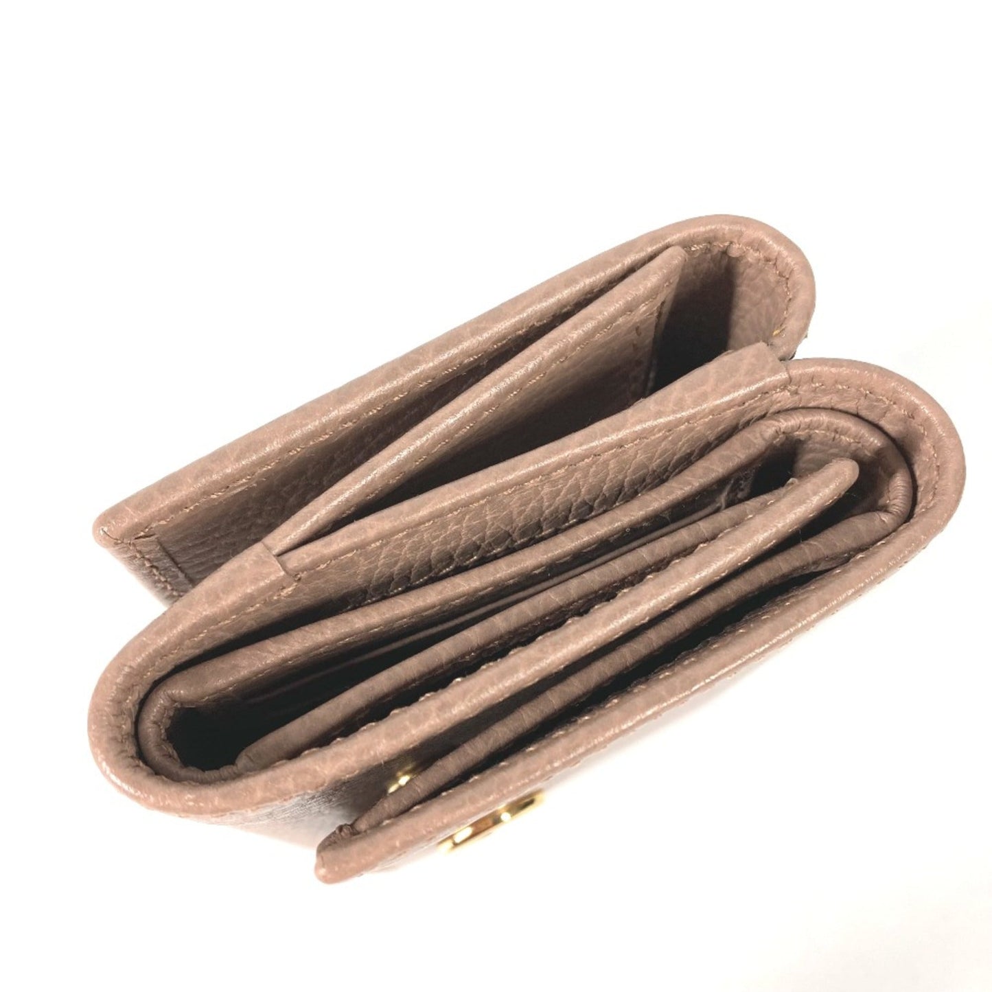 Gucci Beige Leather Wallet (Tri-Fold)
