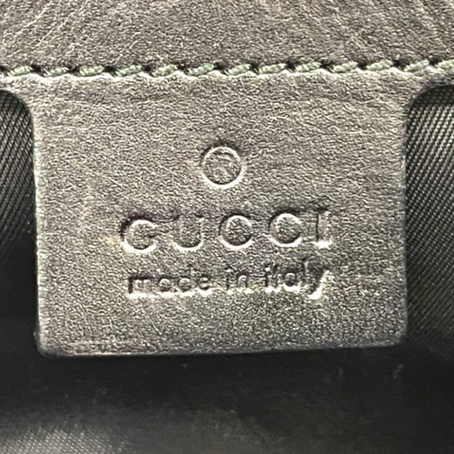 Gucci Black Green Leather Nylon Backpack