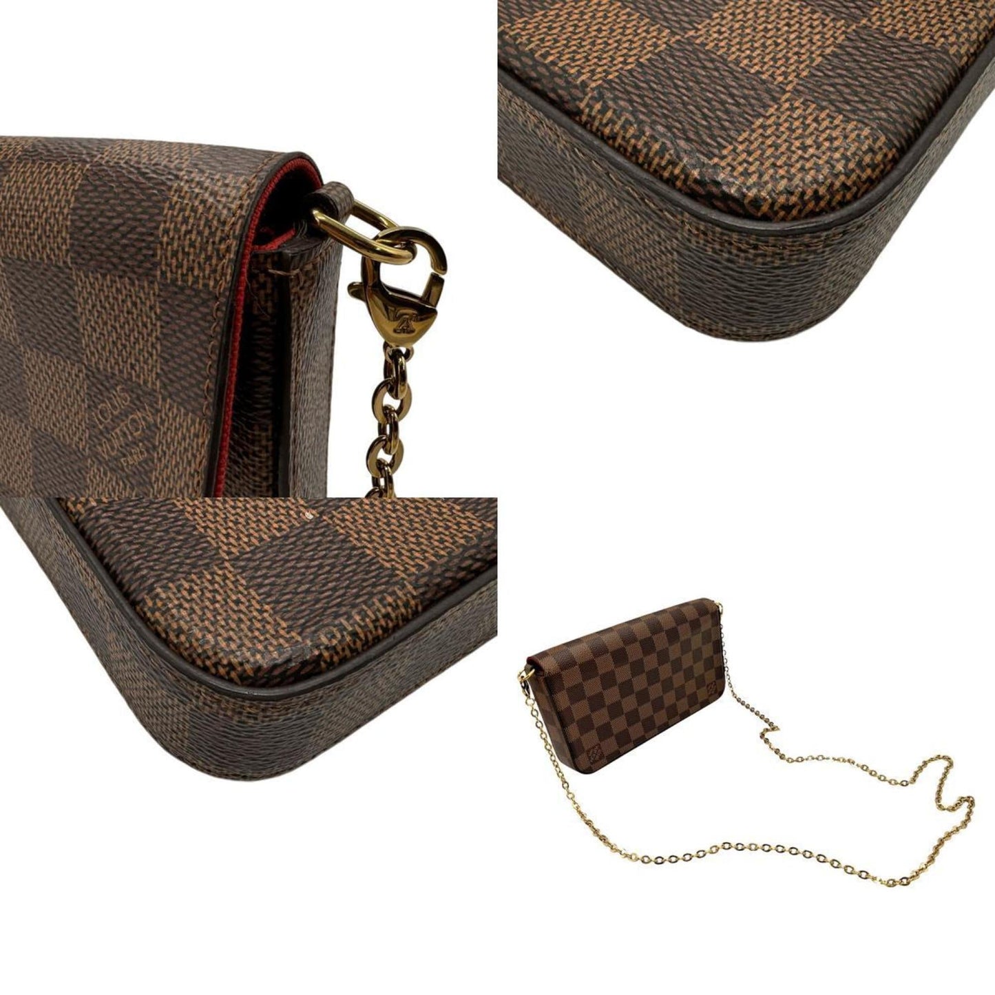 Louis Vuitton Ebene Damier Canvas Clutch Bag Pochette Shoulder Bag
