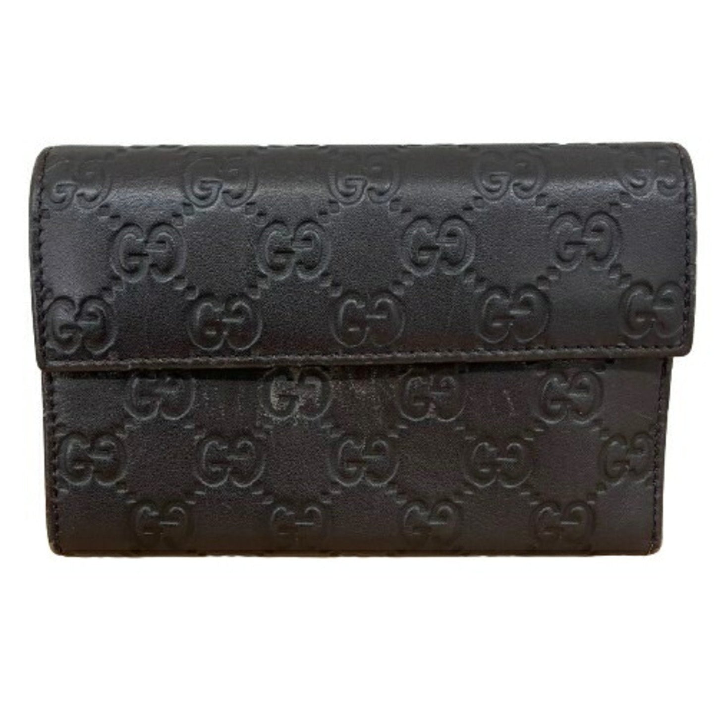 Gucci Black Leather Long Wallet (Tri-Fold) ()