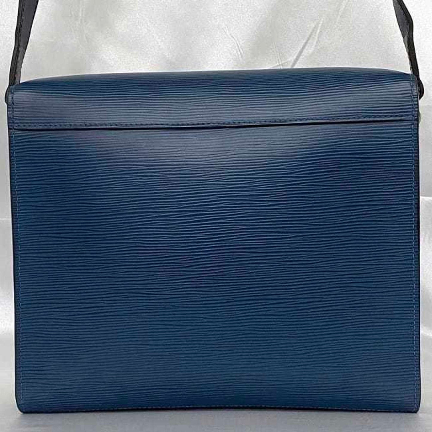 Louis Vuitton Blue Leather Messenger Bag Shoulder Bag