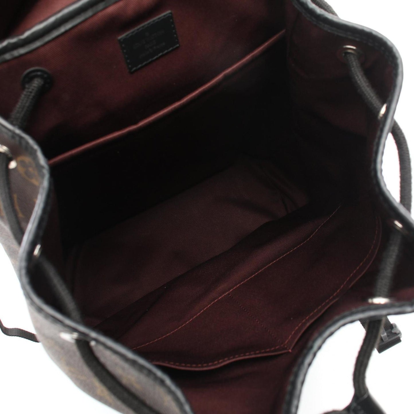 Louis Vuitton Black Brown Coated Canvas Leather Backpack
