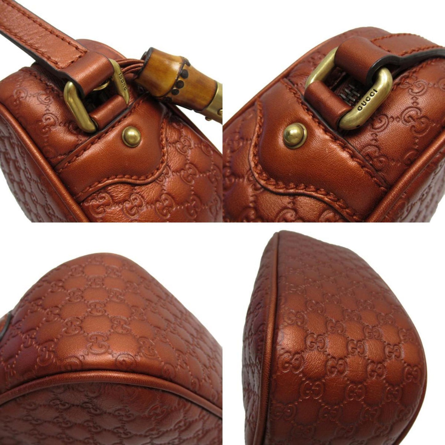 Gucci Metallic Brown Leather Shoulder Bag