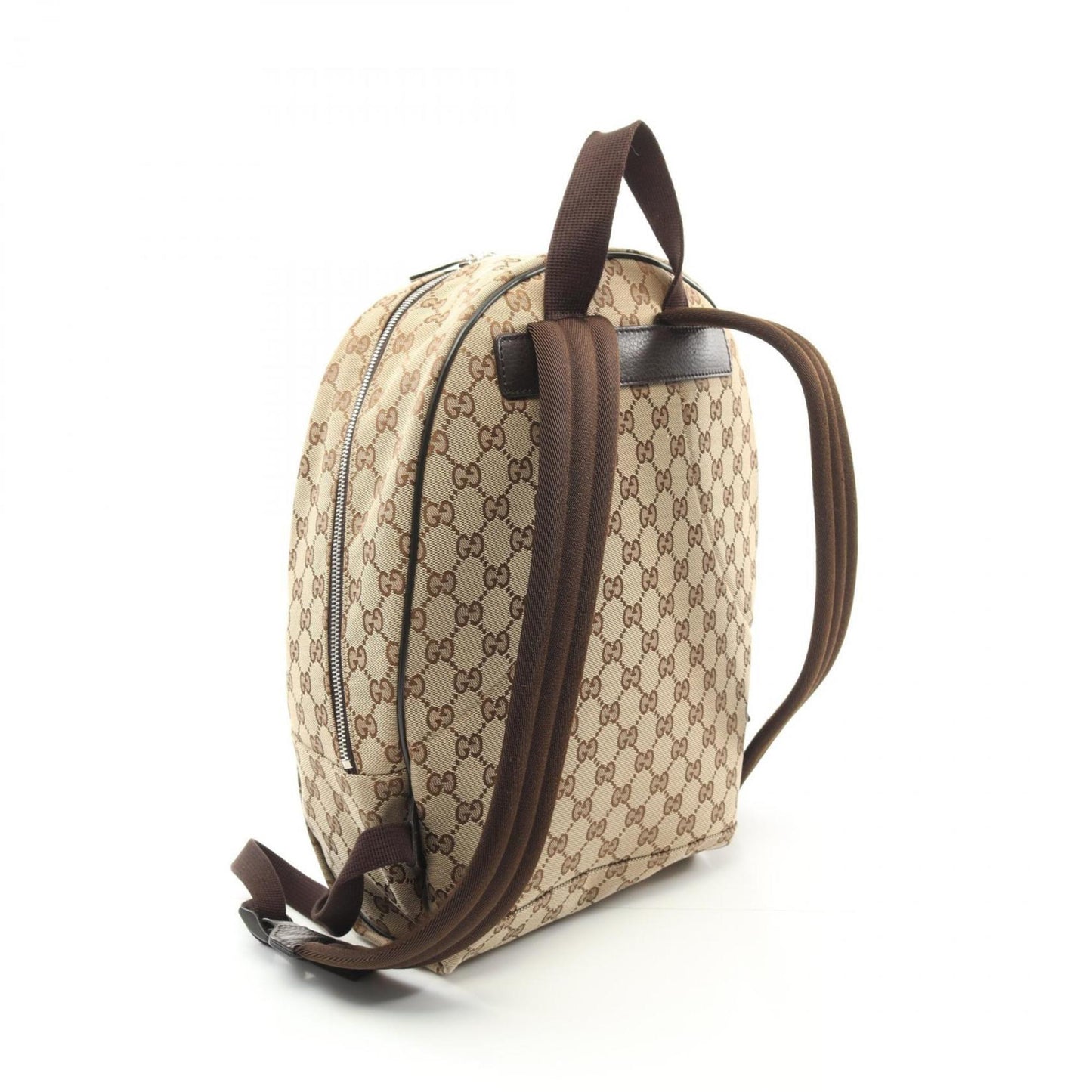 Gucci Beige Brown Canvas Leather Backpack