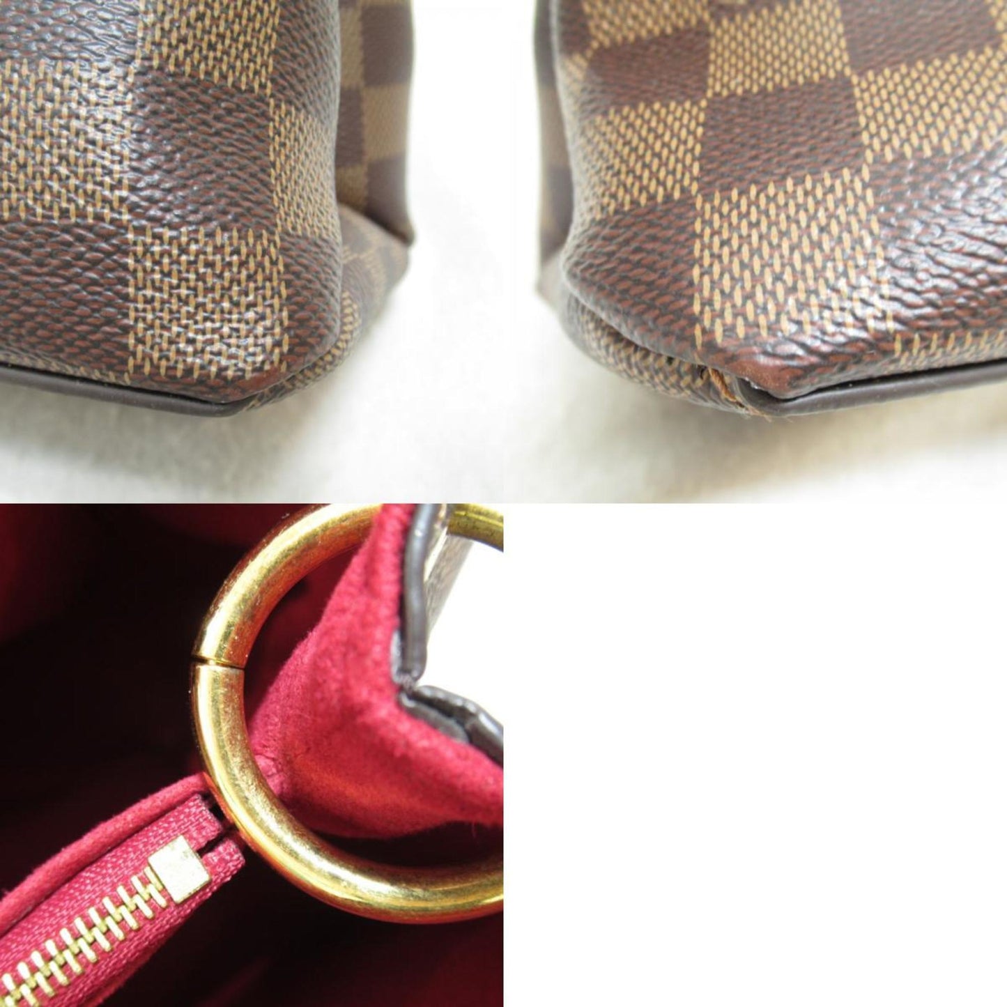 Louis Vuitton Damier Brown Damier Canvas Coated Canvas Leather Shoulder Bag