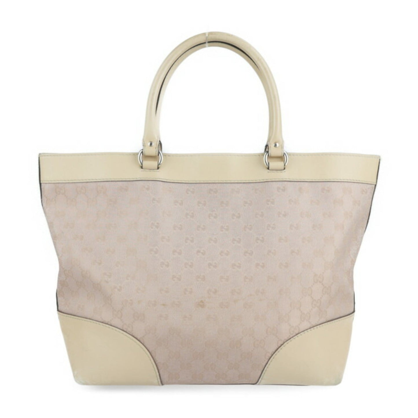 Gucci Gg Canvas Beige Pink Gg Canvas Leather Handbag