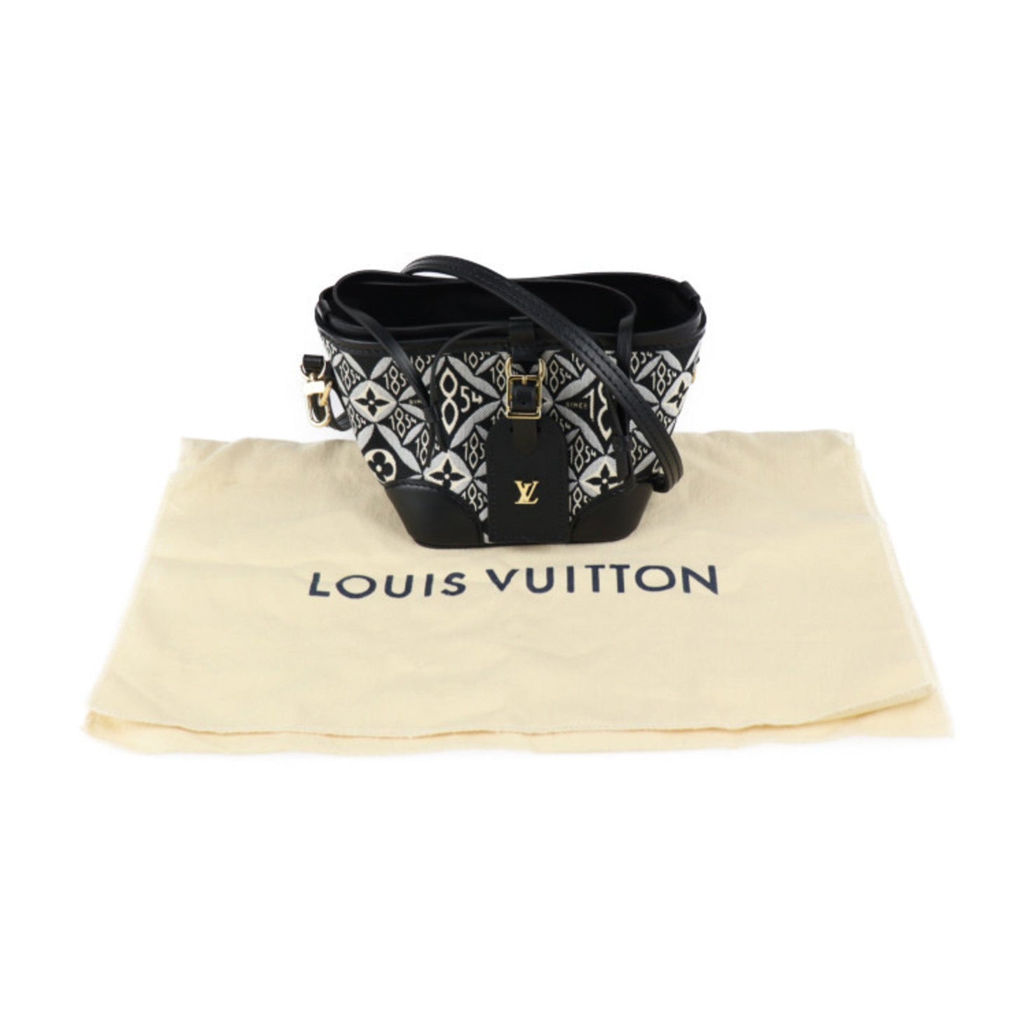 Louis Vuitton Black Canvas Leather Handbag Shoulder Bag Tote Bag