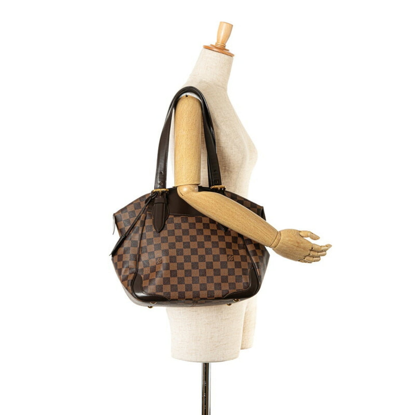 Louis Vuitton Brown Damier Canvas Pvc Leather Shoulder Bag