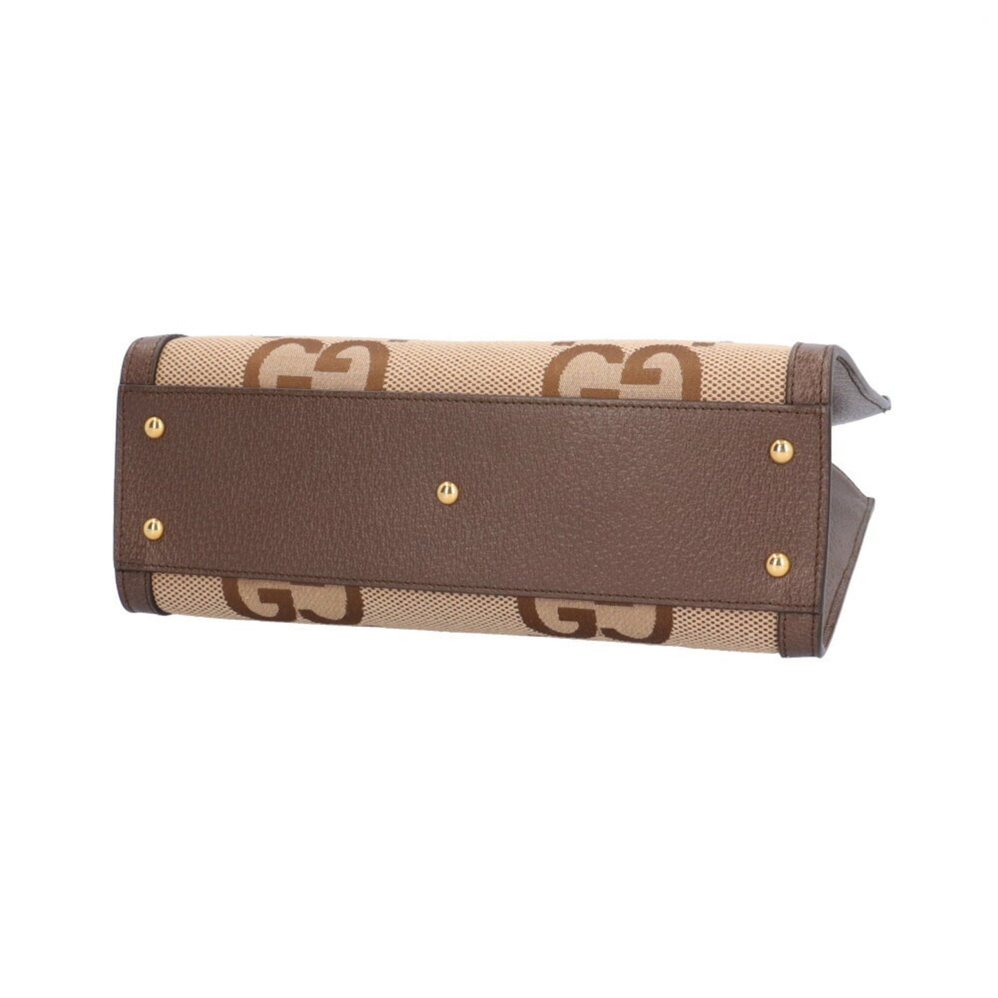 Gucci Brown Bamboo Gg Canvas Leather Shoulder Bag