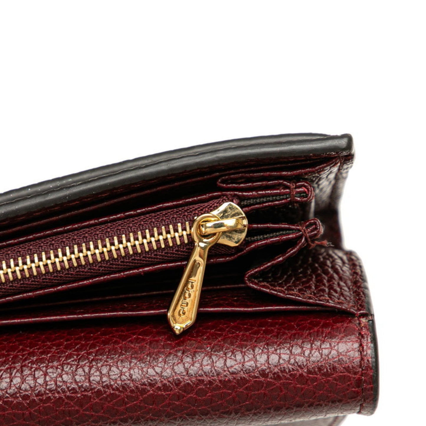 Gucci Wine Leather Long Wallet (Bi-Fold)
