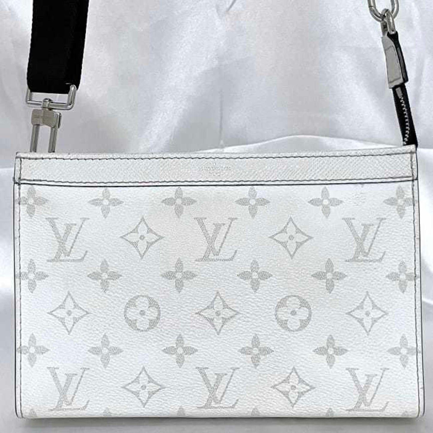 Louis Vuitton Taigarama Gray White Monogram Shoulder Bag