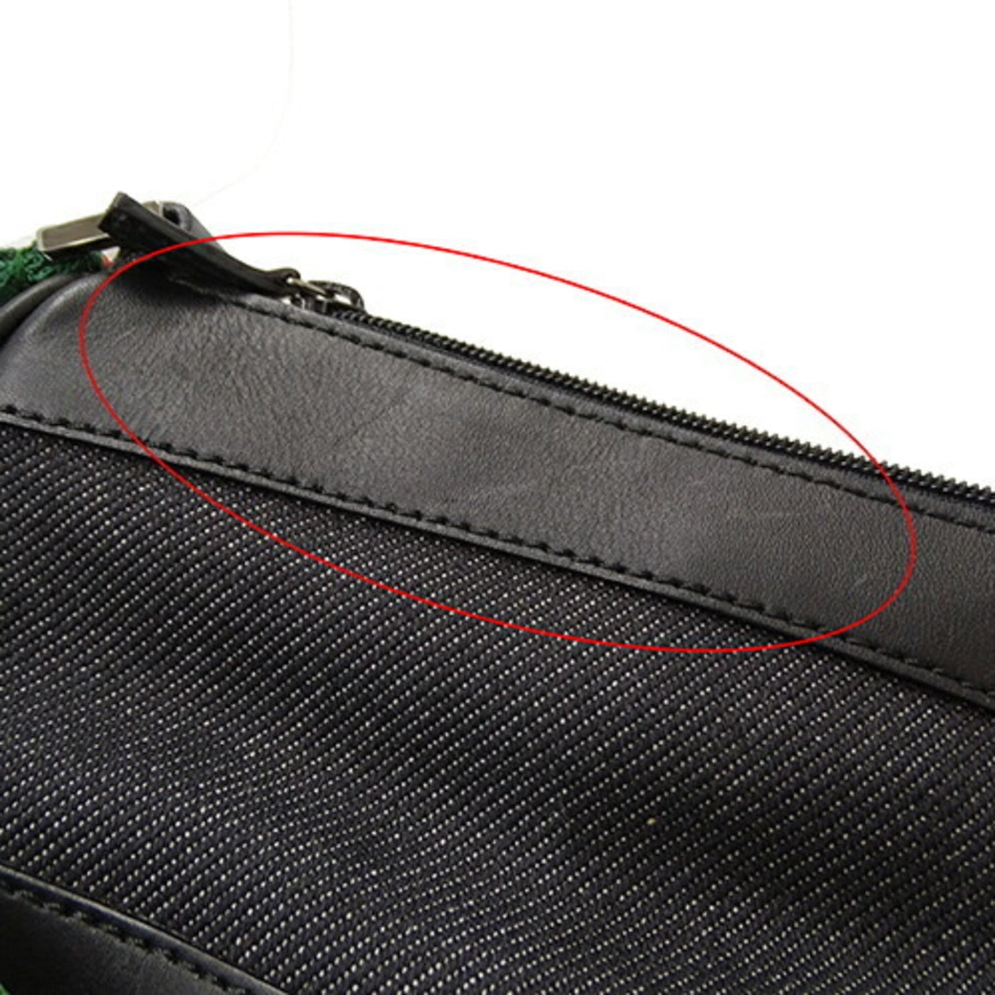 Gucci Black Leather Canvas Handbag
