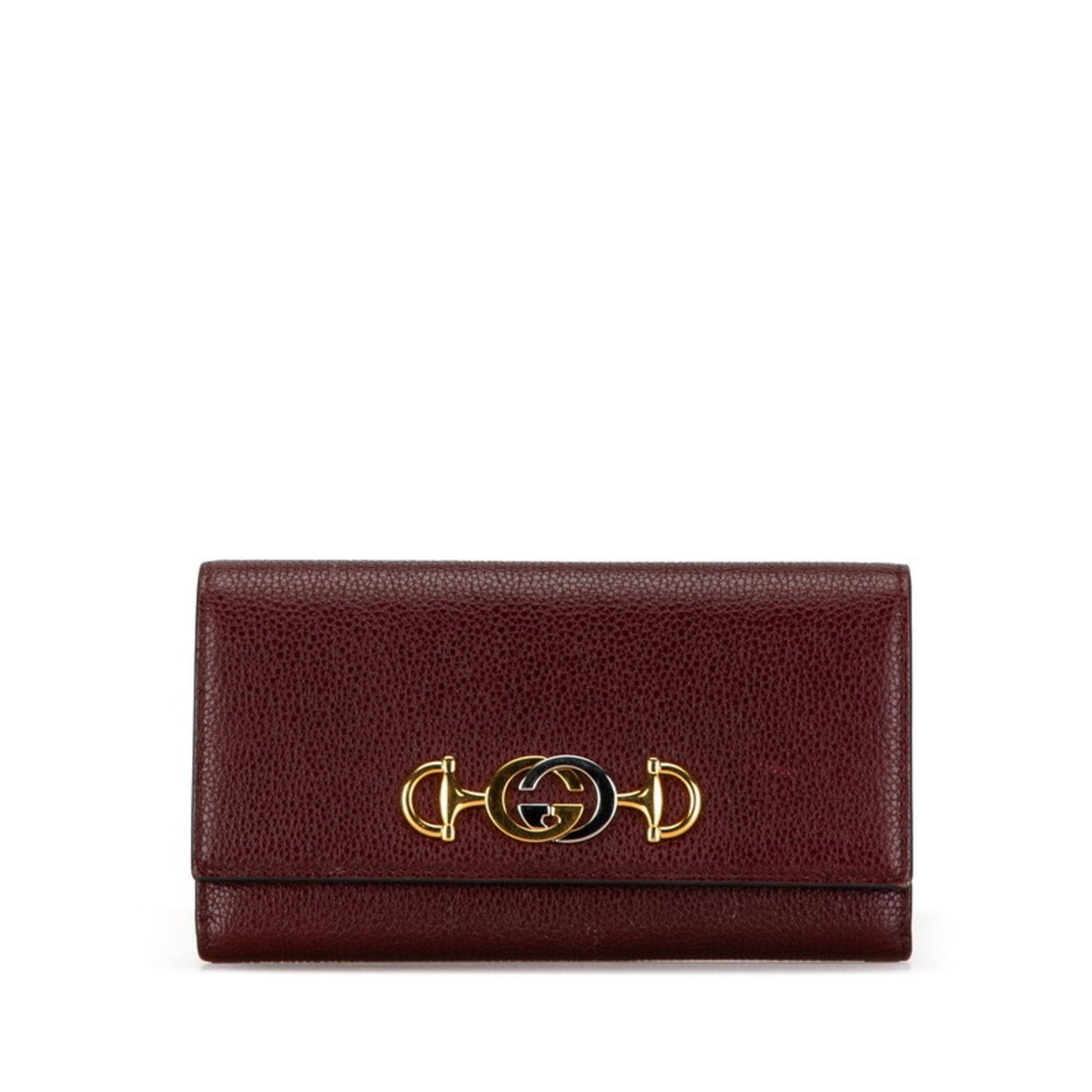 Gucci Wine Leather Long Wallet (Bi-Fold)