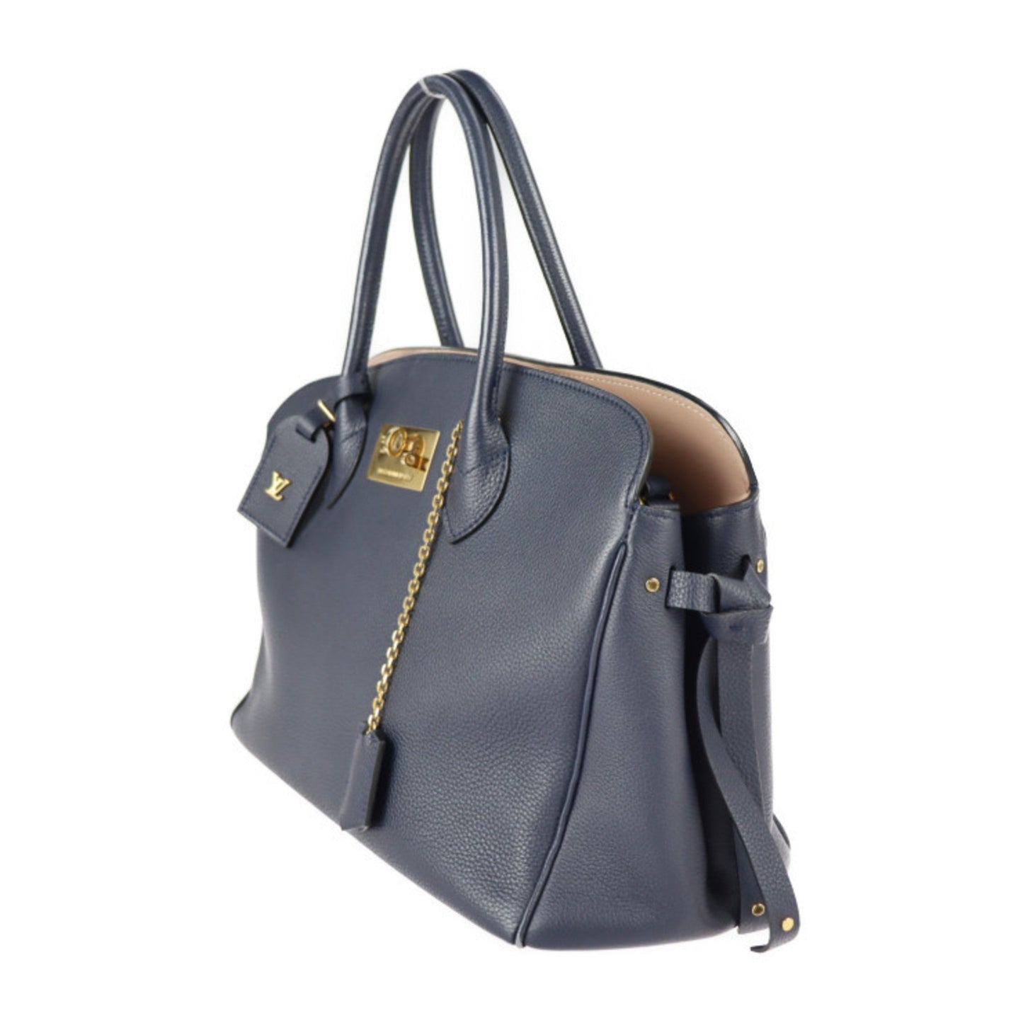 Louis Vuitton Navy Blue Leather Handbag Shoulder Bag