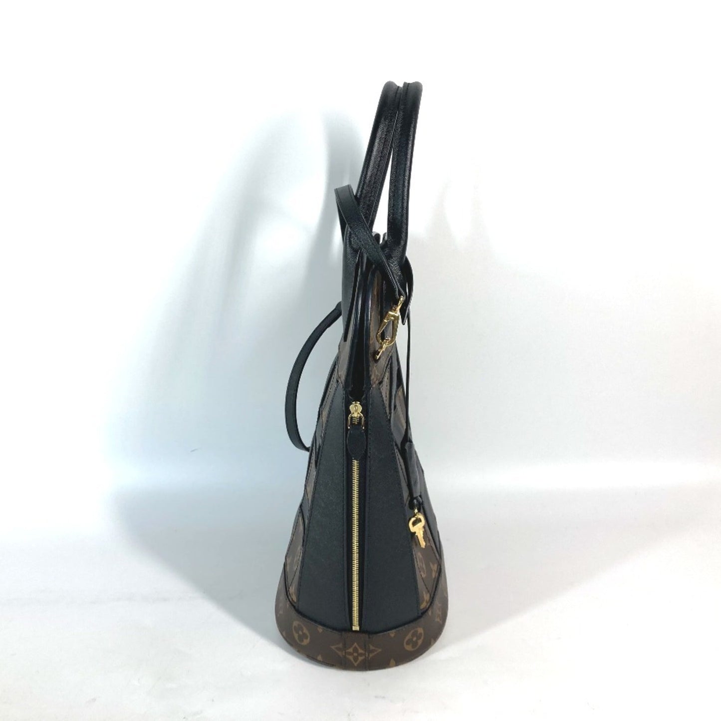 Louis Vuitton Black Brown Monogram Shoulder Bag Tote Bag