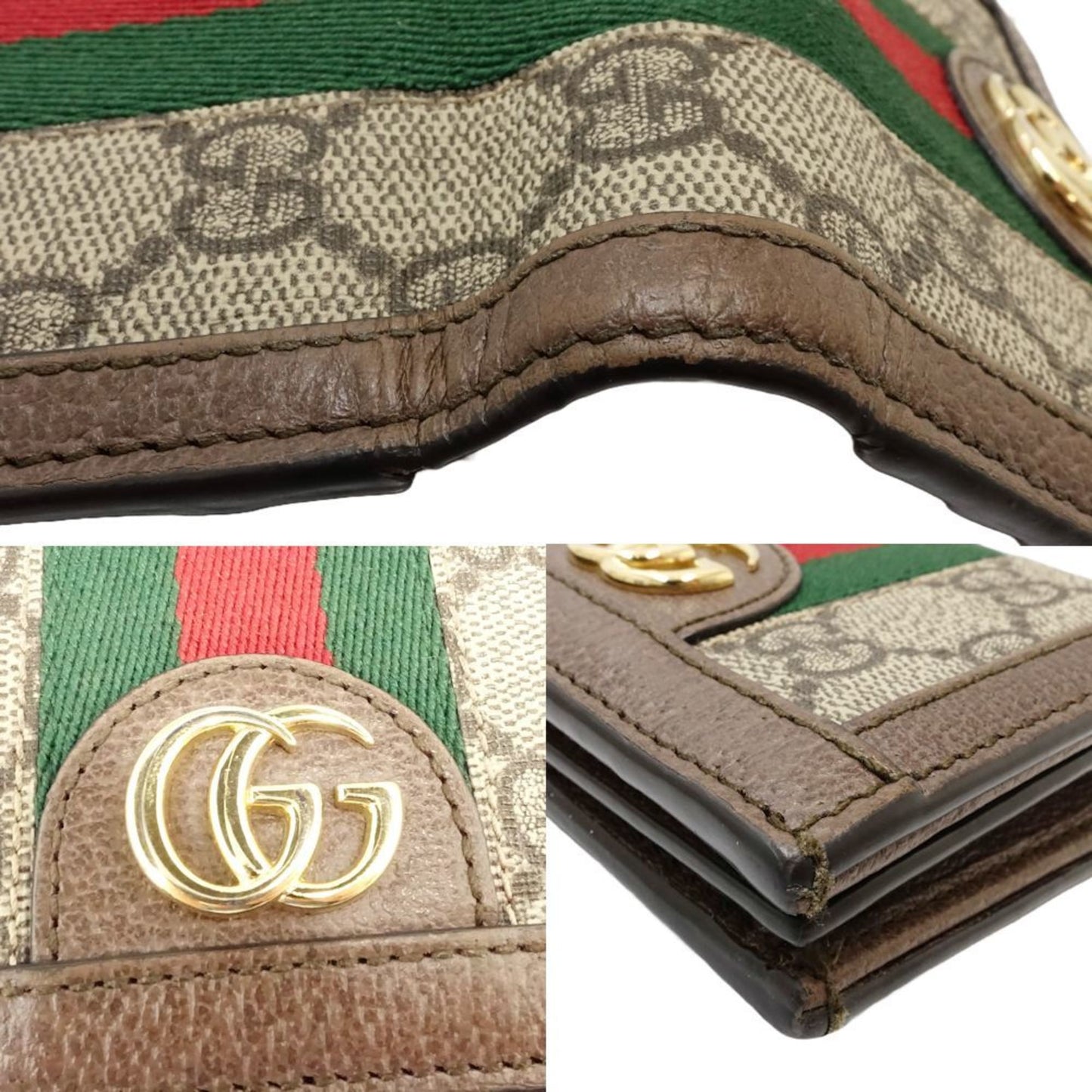Gucci Beige Gg Supreme Leather Wallet (Bi-Fold)