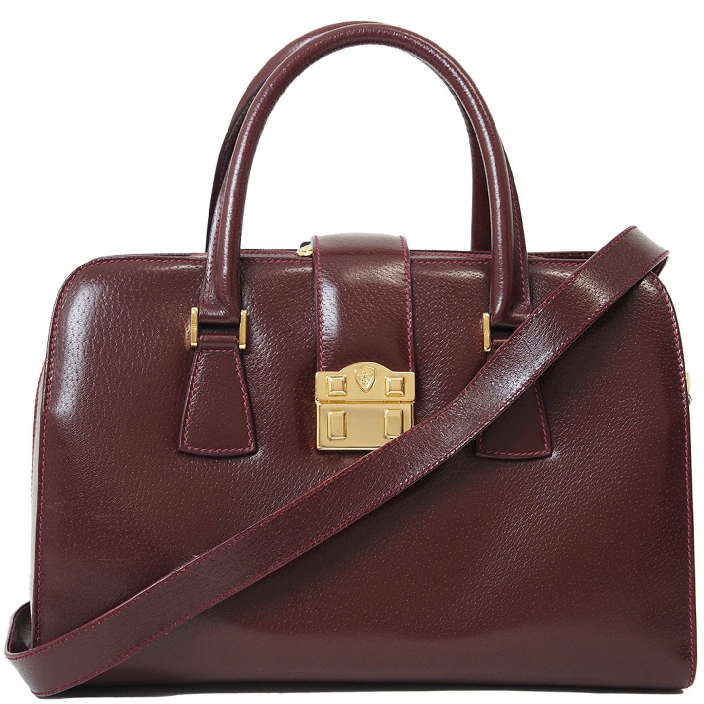 Gucci Bordeaux Leather Handbag ()