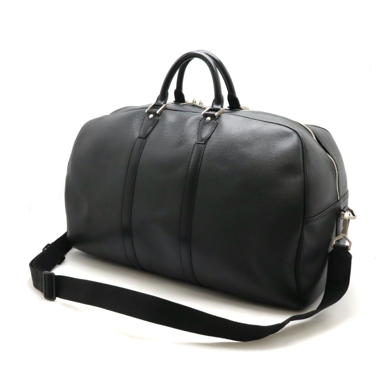 Louis Vuitton Ardoise Black Taiga Leather Boston Bag Shoulder Bag