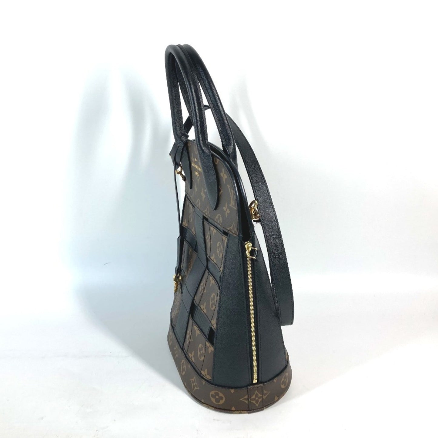 Louis Vuitton Black Brown Monogram Shoulder Bag Tote Bag