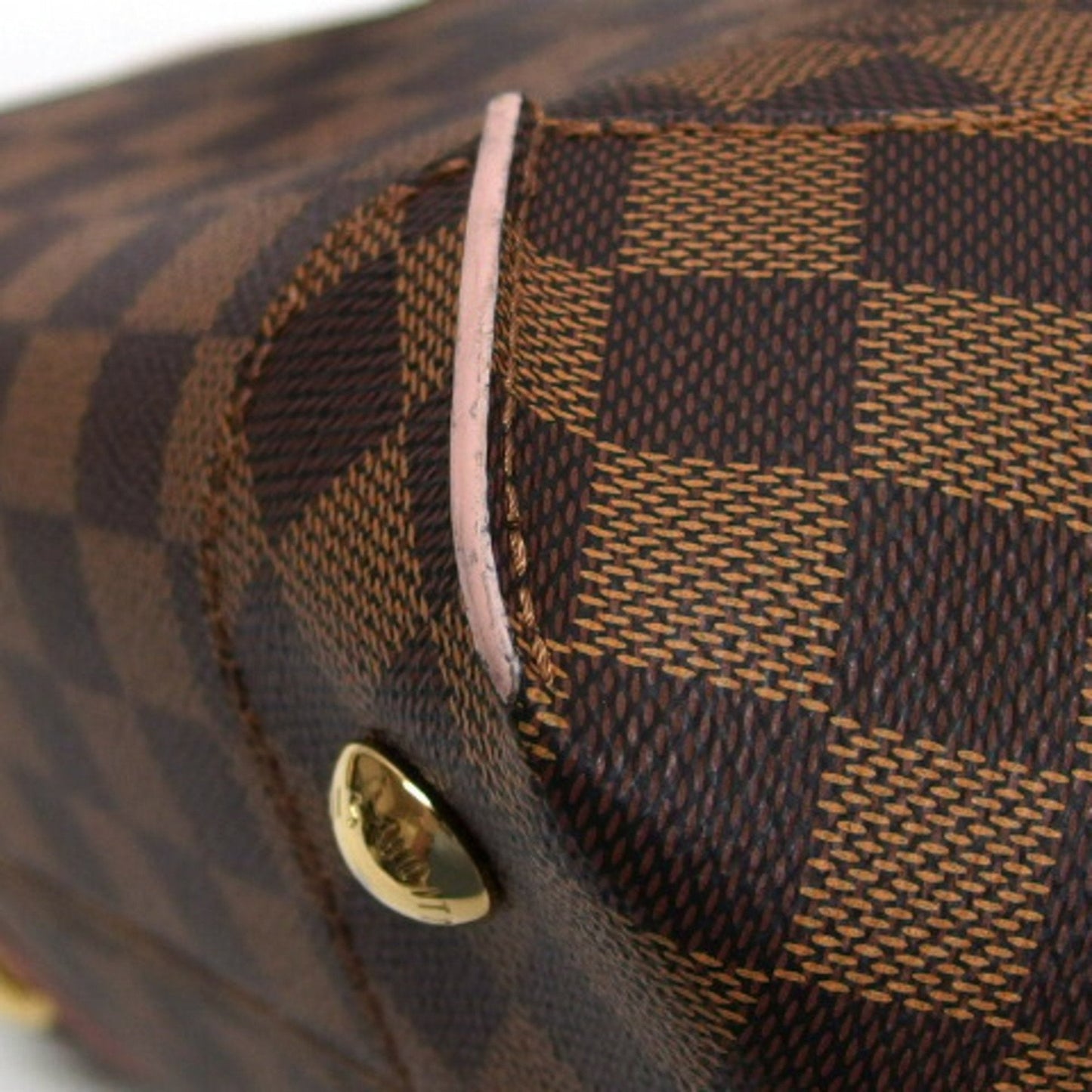 Louis Vuitton Brown Dark Brown Galle Pink Damier Canvas Cuir Ombre Leather Handbag Shoulder Bag Tote Bag