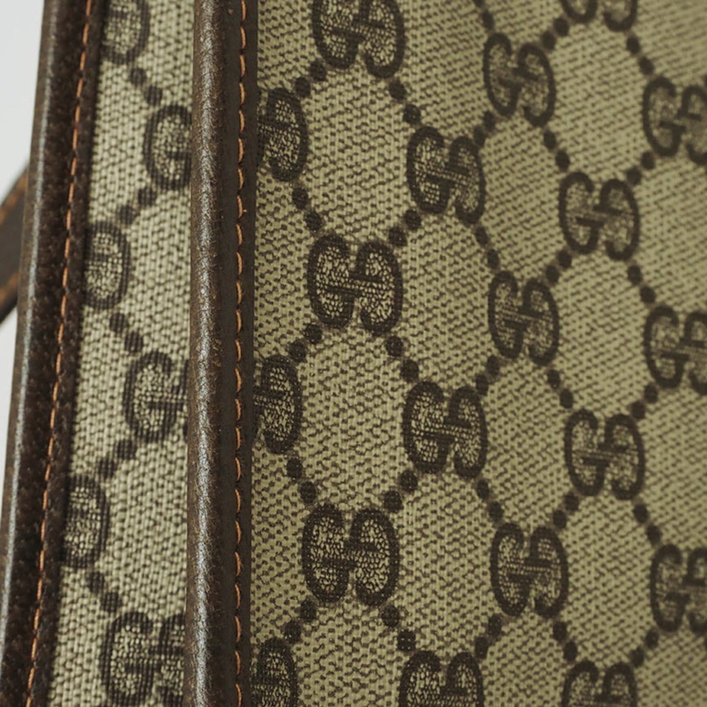 Gucci Beige Brown Pvc Leather Handbag Tote Bag
