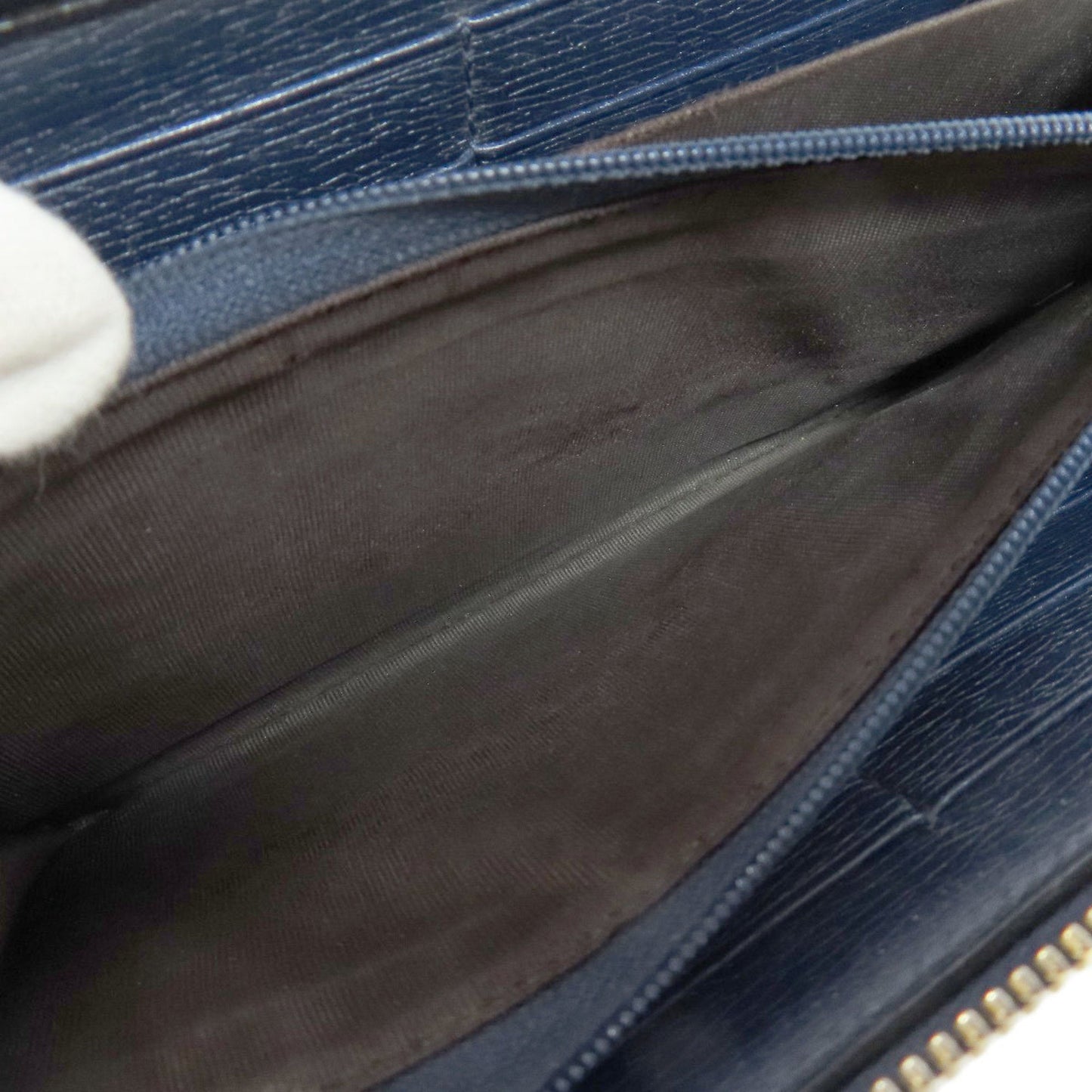 Gucci Navy Leather Long Wallet (Bi-Fold)