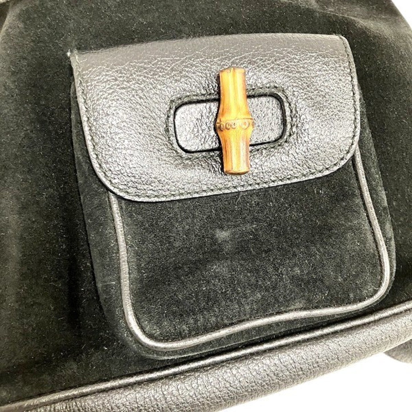Gucci Black Suede Leather Backpack