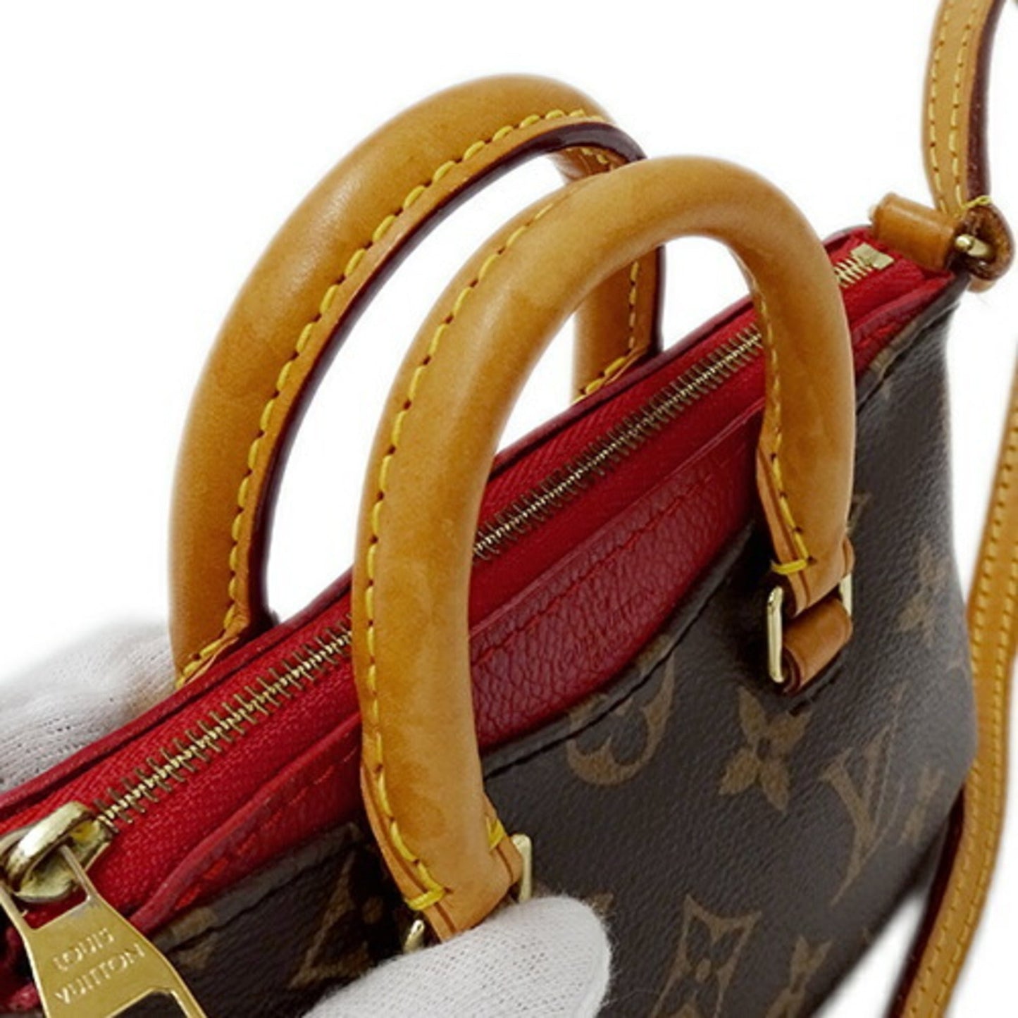 Louis Vuitton Brown Cerise Monogram Red Color White Monogram Shoulder Bag