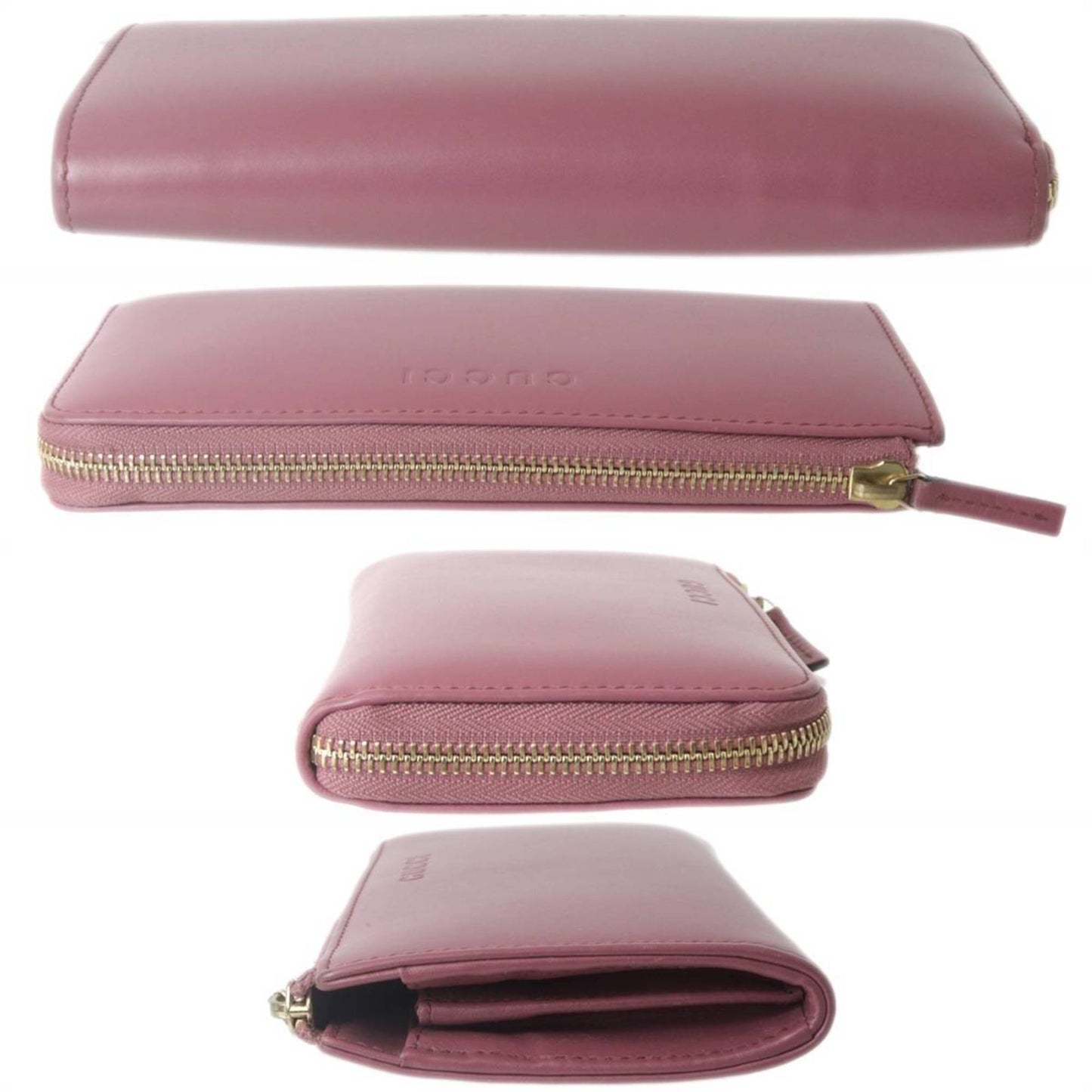 Gucci Pink Leather Long Wallet (Bi-Fold)