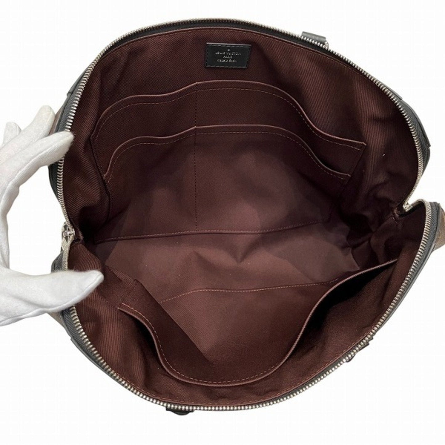 Louis Vuitton Black Brown Leather Handbag Shoulder Bag