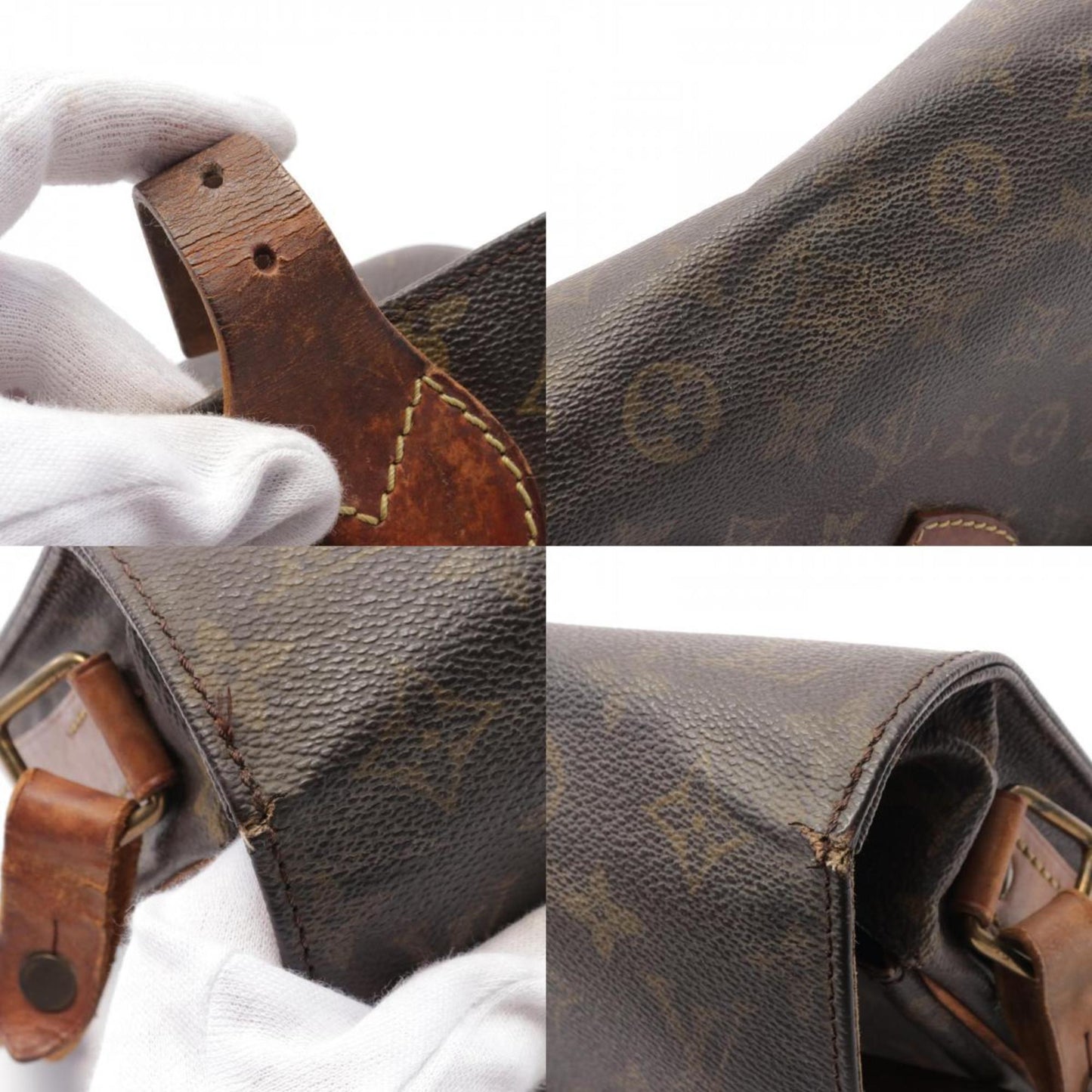 Louis Vuitton Brown Coated Canvas Leather Shoulder Bag