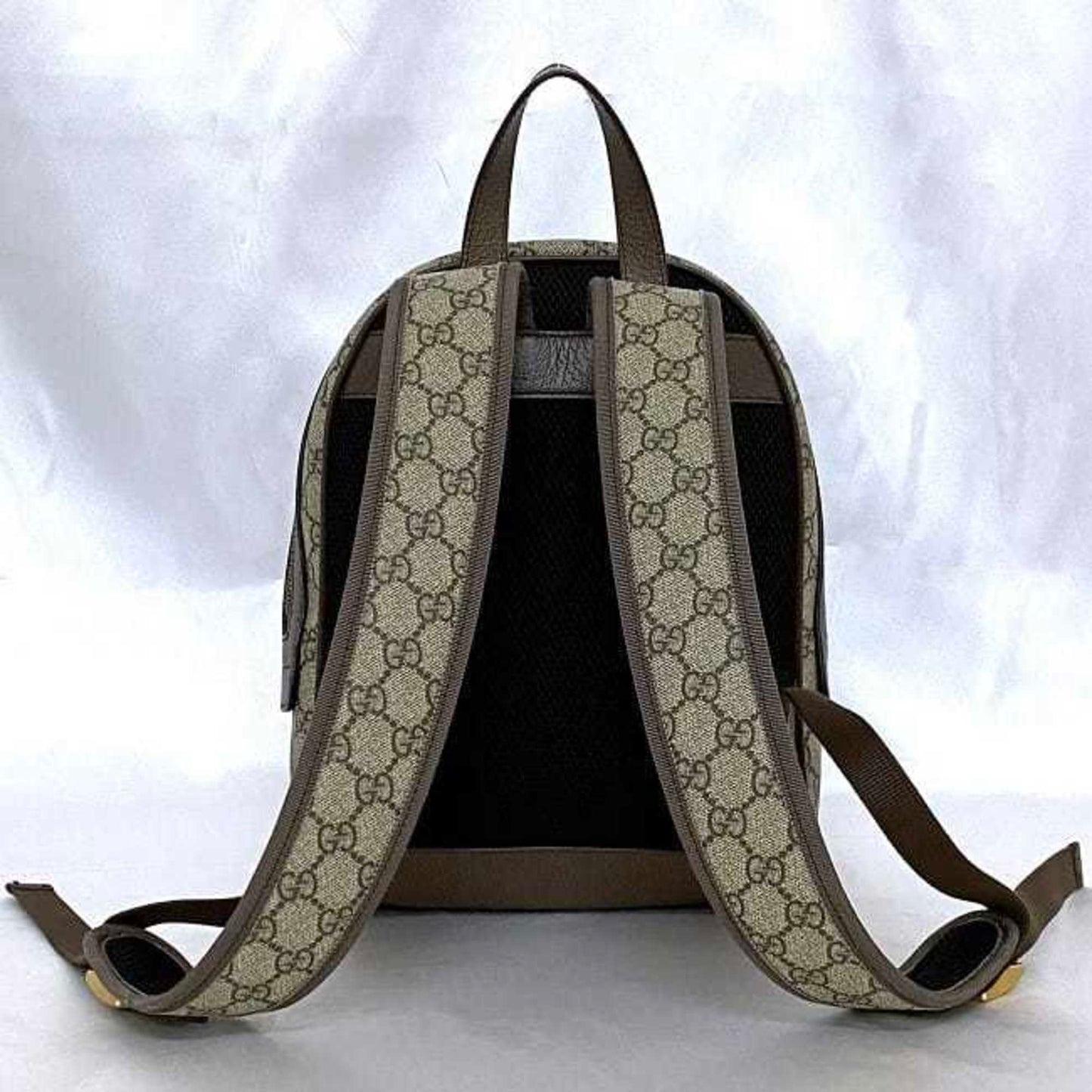 Gucci Beige Brown Green Red Color Pvc Leather Backpack