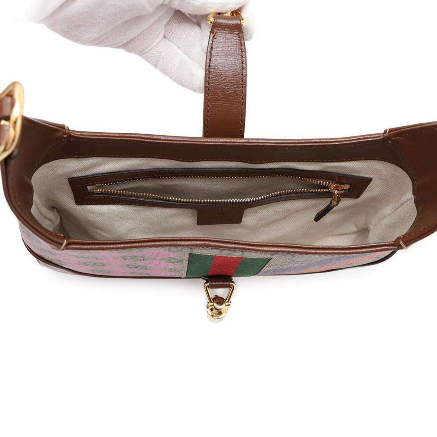 Gucci Brown Multi-Color Gg Supreme Canvas Leather Shoulder Bag