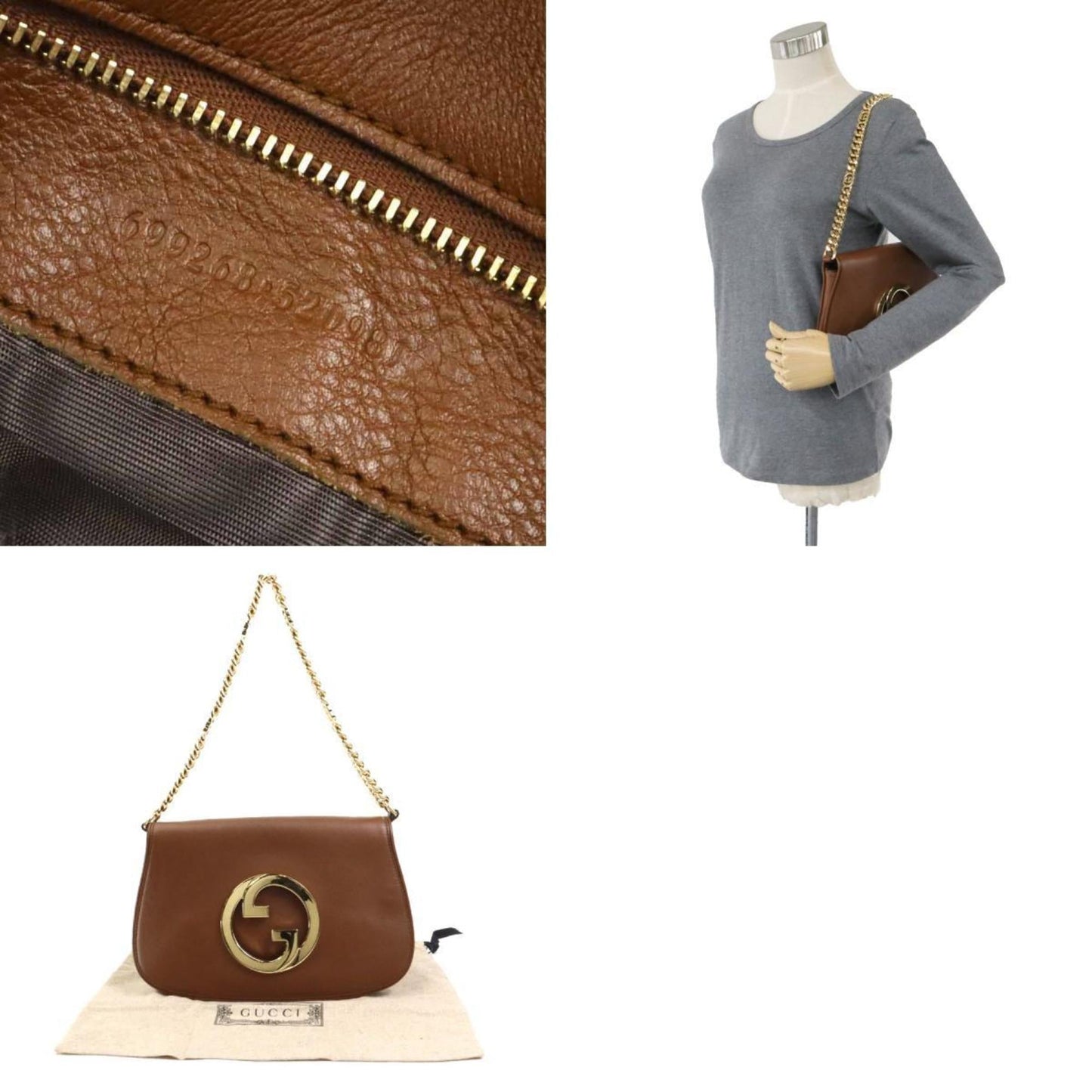 Gucci Brown Leather Shoulder Bag
