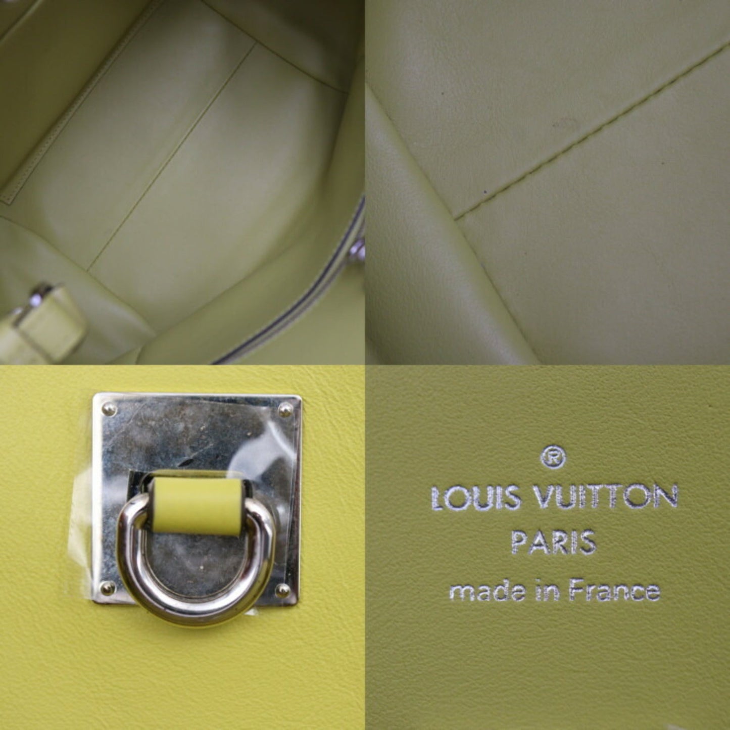 Louis Vuitton Yellow Leather Handbag Shoulder Bag Tote Bag