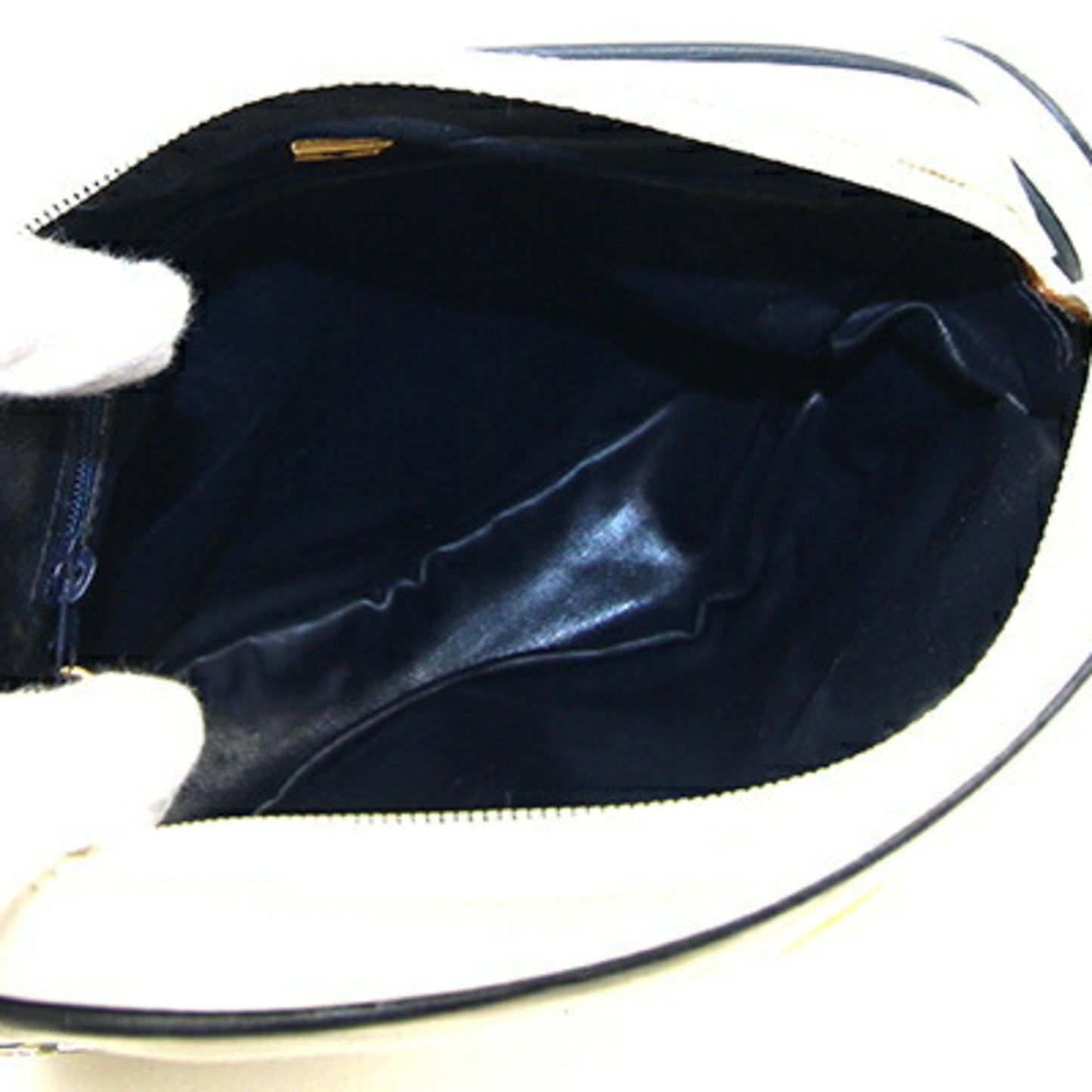 Gucci Navy White Yellow Leather Pochette Shoulder Bag