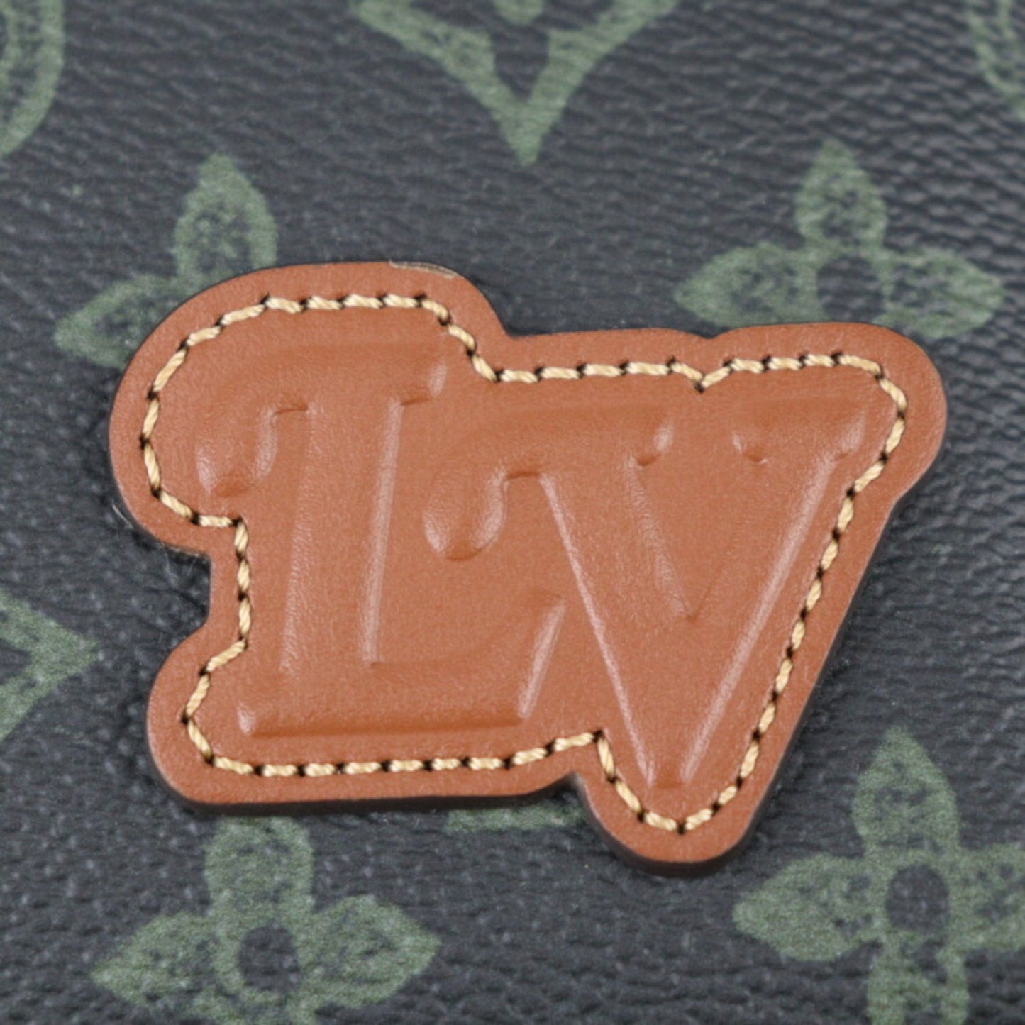 Louis Vuitton Dark Green Monogram Canvas Leather Pouch Shoulder Bag Sling Bag