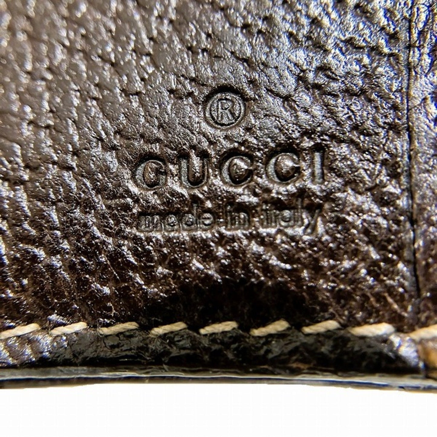 Gucci Brown Canvas Leather Long Wallet (Bi-Fold)