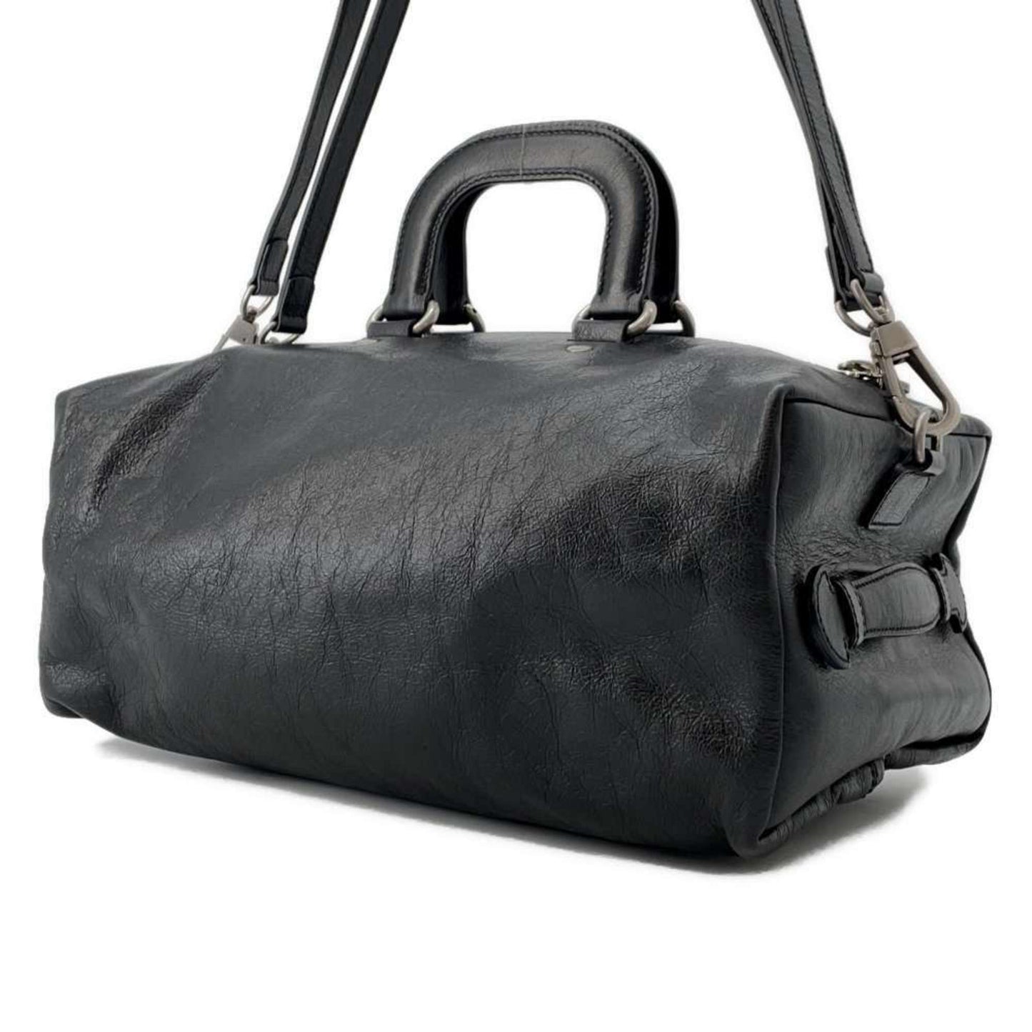 Gucci Black Leather Boston Bag Handbag Shoulder Bag