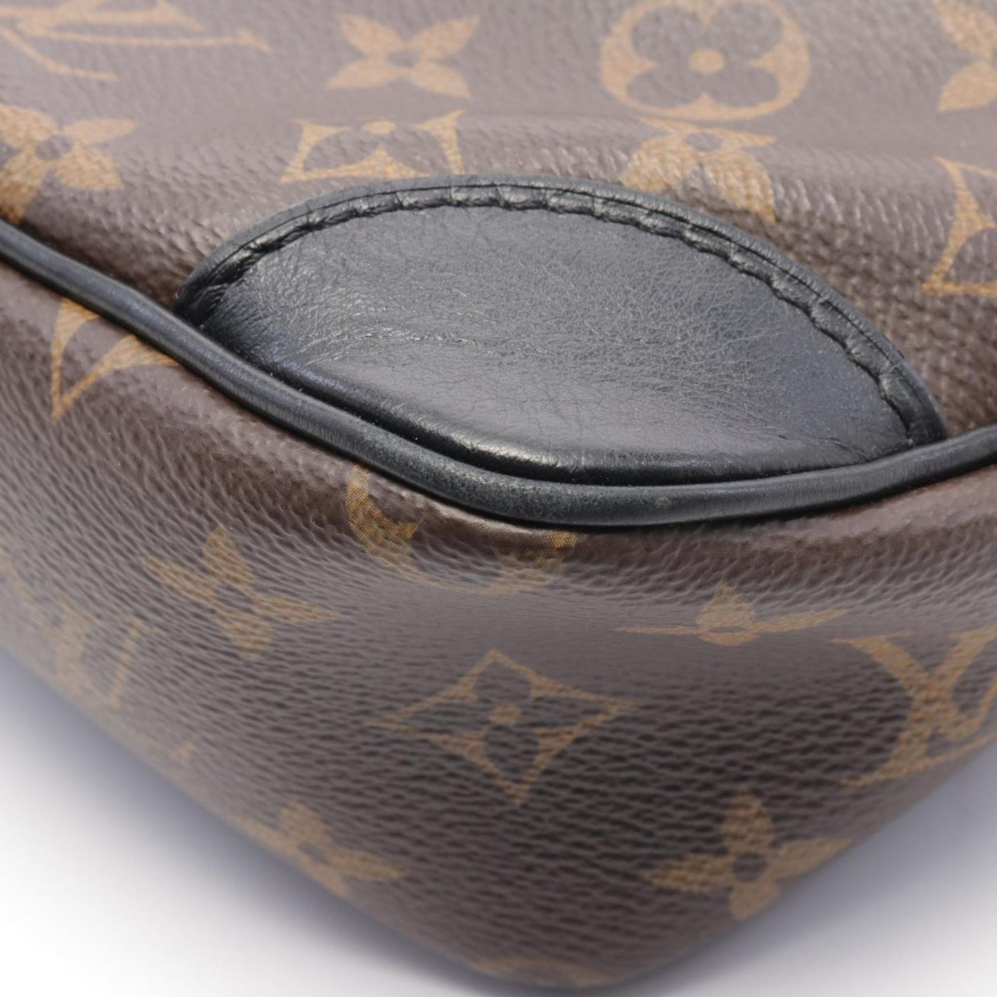 Louis Vuitton Black Brown Coated Canvas Leather Shoulder Bag