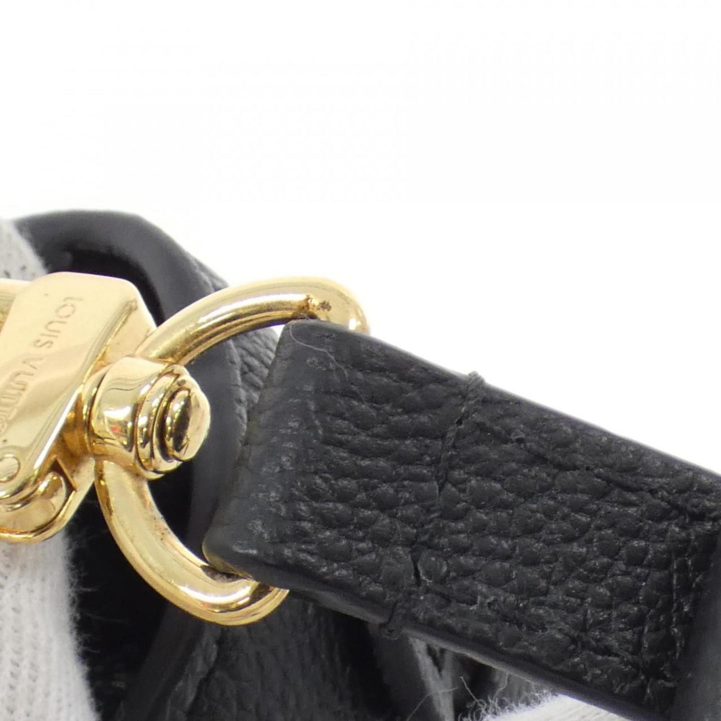 Louis Vuitton Beige Black Leather Pochette Shoulder Bag