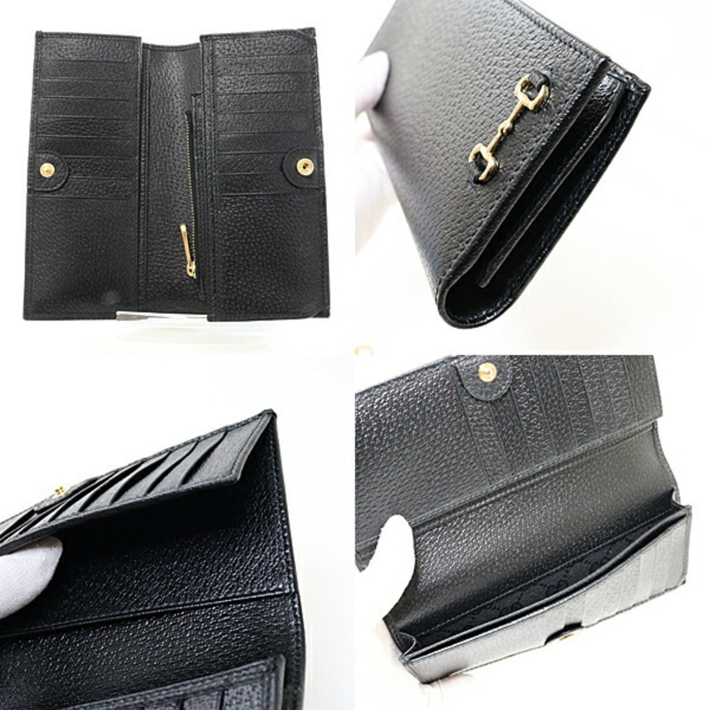 Gucci Black Leather Long Wallet (Bi-Fold)