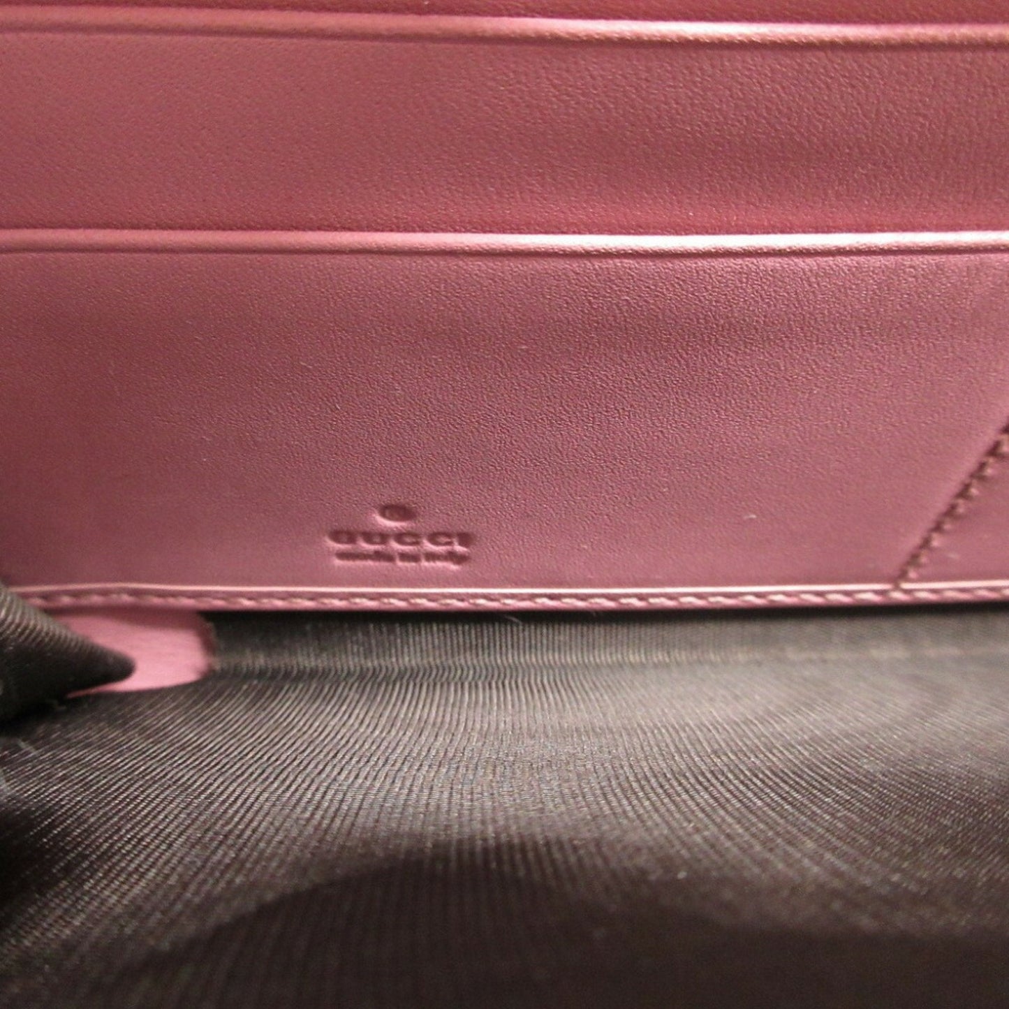 Gucci Pink Leather Long Wallet (Bi-Fold)