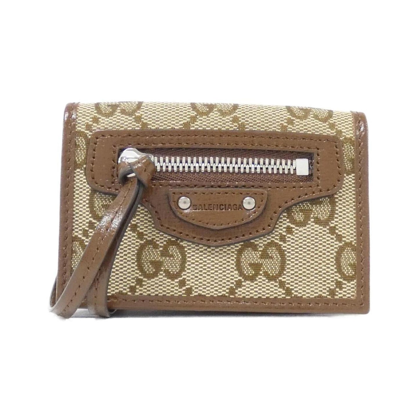 Gucci Beige Brown Gg Canvas Leather Wallet (Tri-Fold) ()