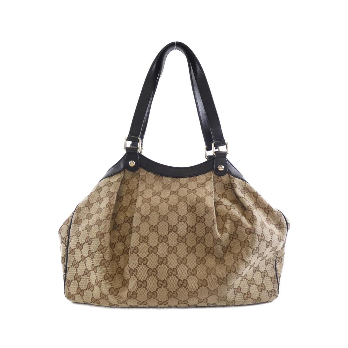 Gucci Gg Canvas Beige Black Gg Canvas Shoulder Bag