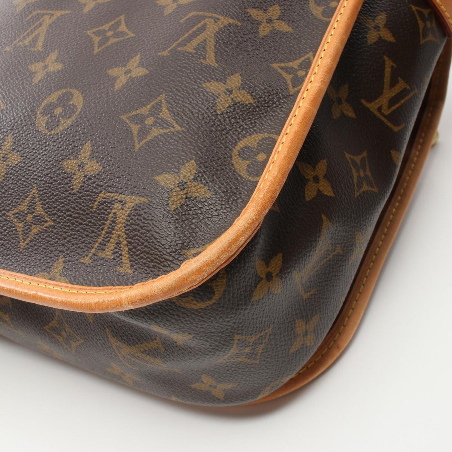 Louis Vuitton Brown Coated Canvas Leather Shoulder Bag