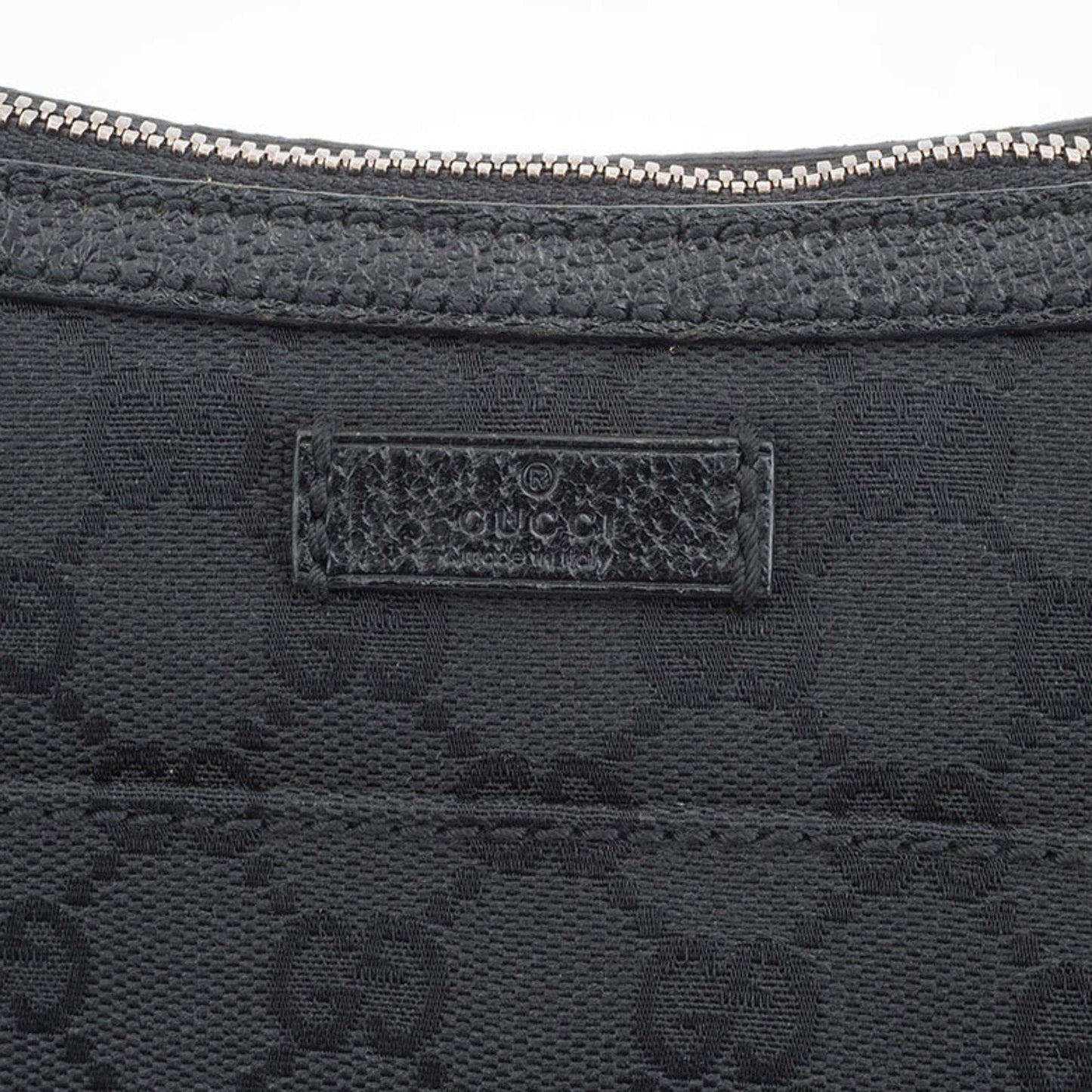 Gucci Gg Canvas Black Canvas Leather Shoulder Bag
