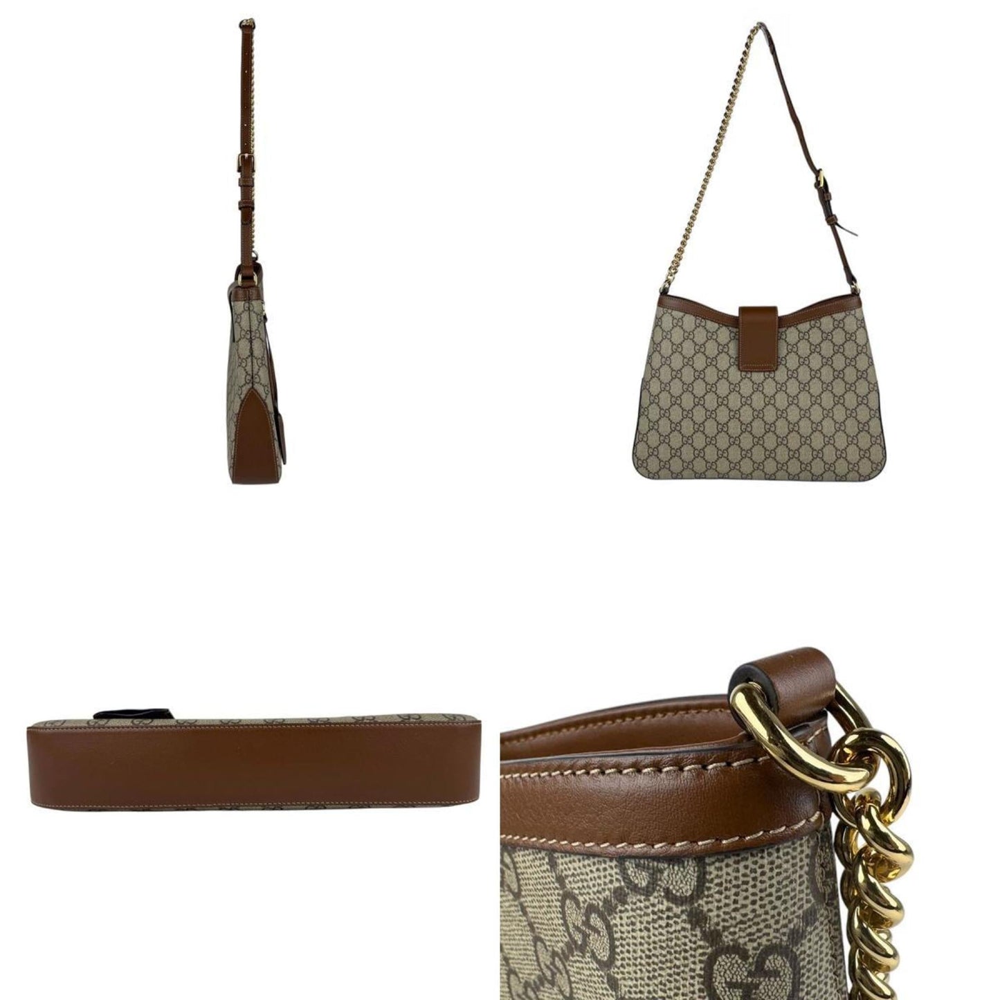 Gucci Brown Gg Supreme Leather Shoulder Bag